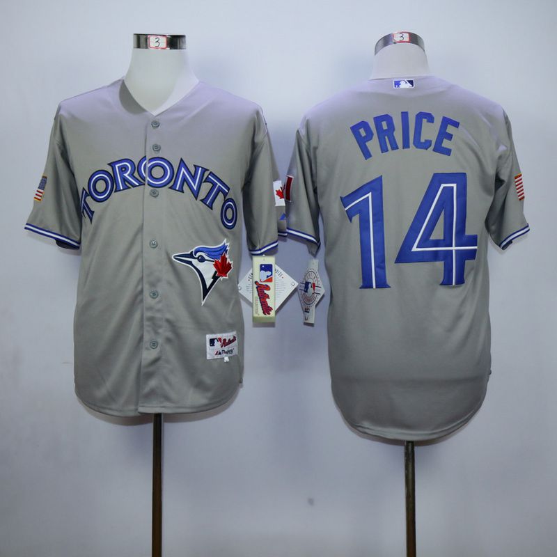 Men Toronto Blue Jays #14 Price Grey MLB Jerseys->toronto blue jays->MLB Jersey